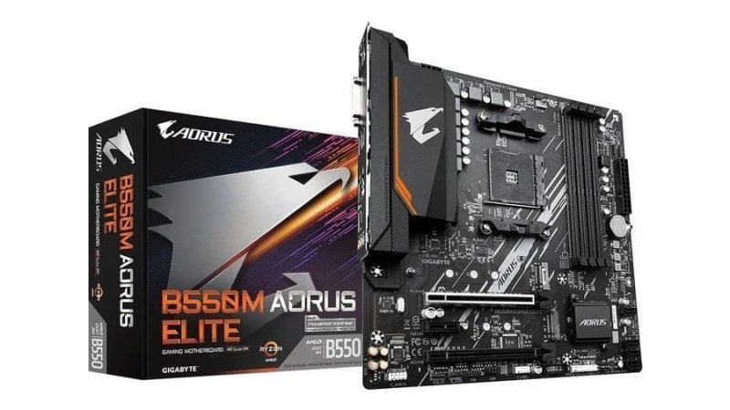 Placa Mae Gigabyte B550m Aorus Elite Am4 Ddr4 Hdmi M-atx Cor Preto