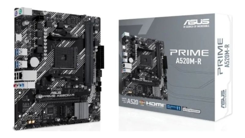 Placa Mãe Asus Prime A520m-r Am4 Ddr4 M.2 Chipset A520 Hdmi Preto