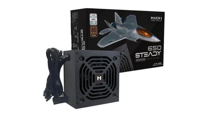 Fonte Mach1 Steady 650w 80 Plus Bronze Pfc Ativo Preto