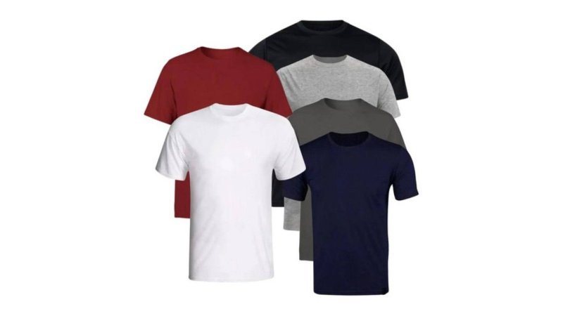 Kit Com 6 Camisetas Slim Cores Sortidas Em Algodão Premium