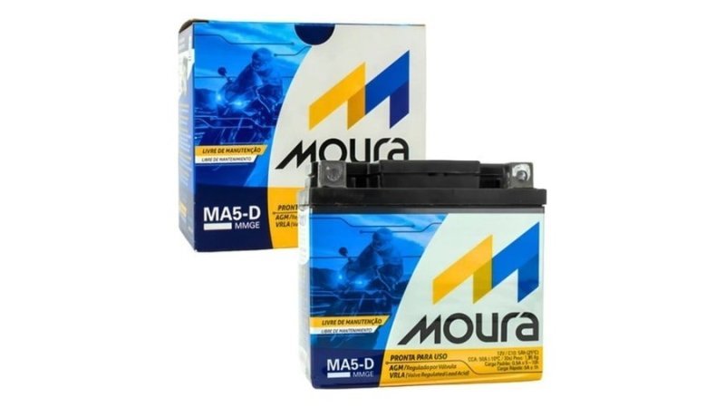 Bateria Moura Ma5-d Para Moto Titan Fan Biz Bros Fazer Direito 12v