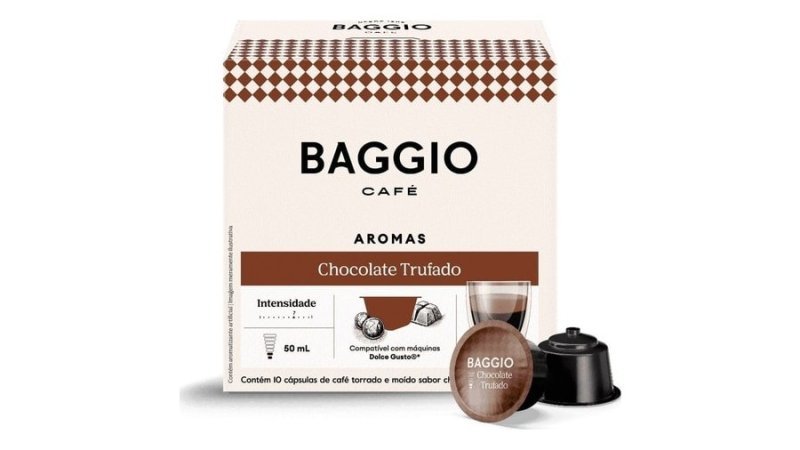 Baggio Café Cápsulas de Café Aromas Chocolate Trufado Compatível com Dolce Gusto® 10 unidades