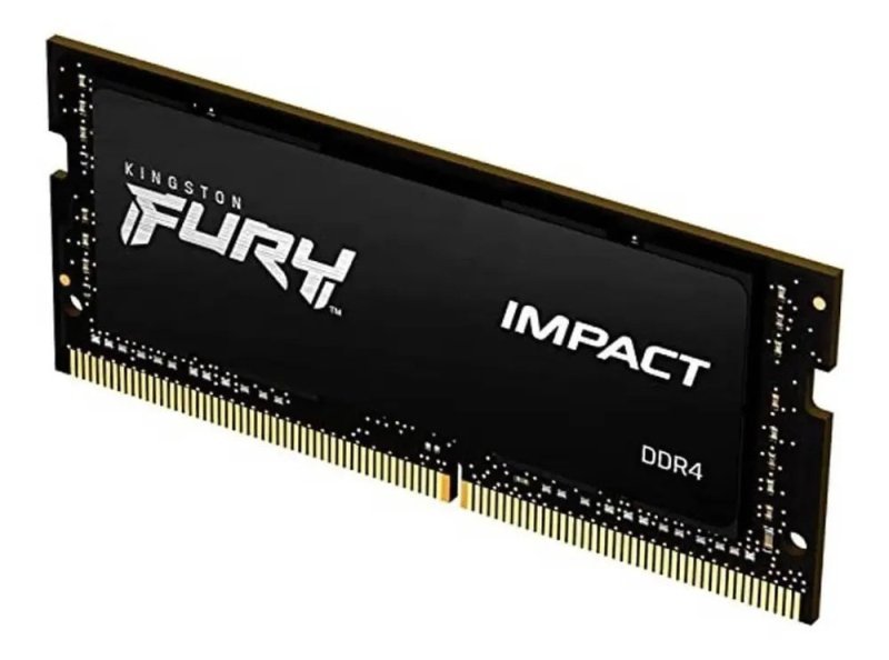 Memória Ram Para Notebook Ddr4 8gb 3200Mhz Cl20 Kingston Fury Impact Kf432s20ib/8 Gamer Sodimm Preto