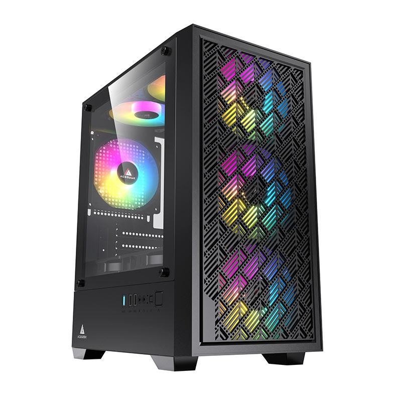 Gabinete Gamer Acegeek Matrix, Mini-Tower, Lateral de Vidro, Preto, AG-MATRIX-BK