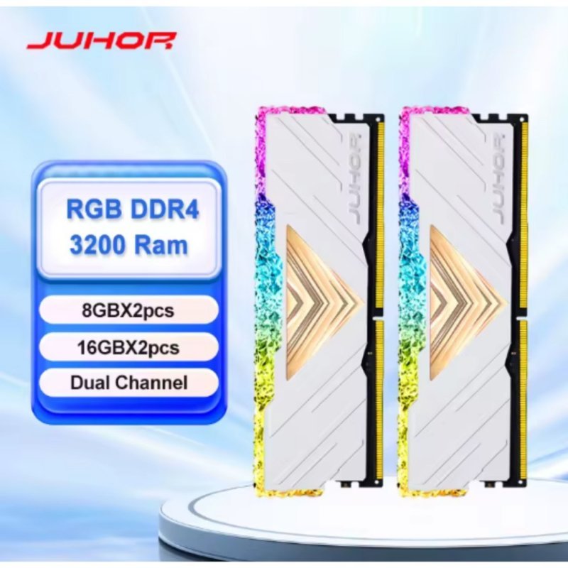 JUHOR RGB DDR4 3200MHz 16GB 8GBX2 Memória Ram para jogos de mesa de canal duplo