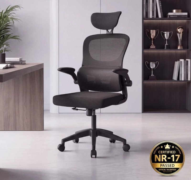 Cadeira de Escritório Ergonômica Com Apoio Lombar