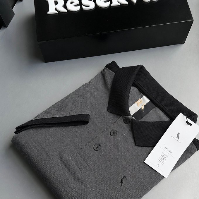 Polo Slim Piquet Denim Reserva