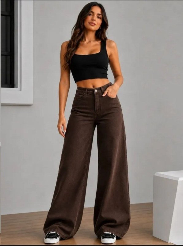 Calça Wide Leg Barra Larga Estilo Ouver