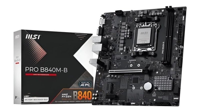 Placa-Mãe Msi Pro B840m-B Am5 Para Ryzen Ddr5 Matx M.2 Nvme Hdmi Vga