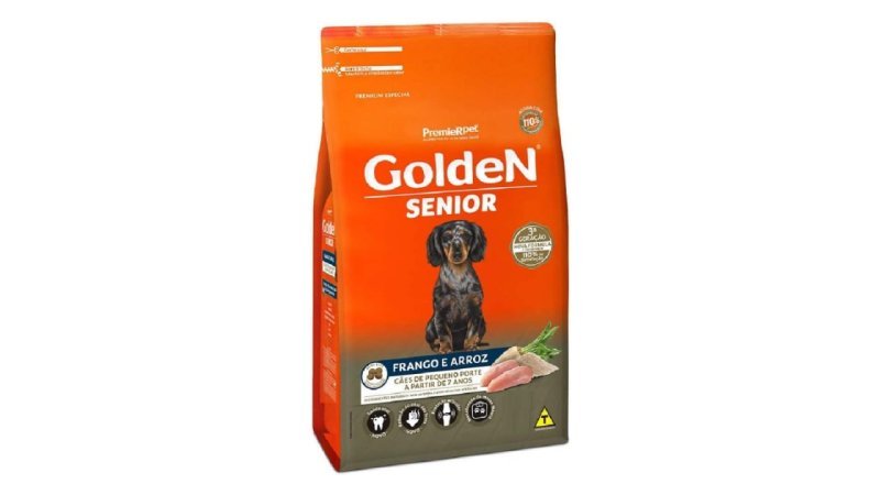 Ração Golden Fórmula Mini Bits Senior para Cães Adultos de Pequeno Porte Sabor Frango e Arroz 10,1kg
