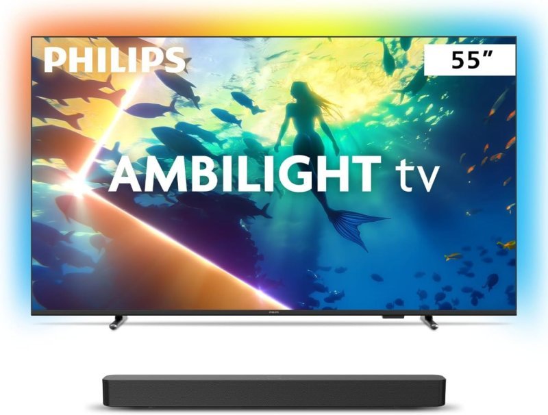 Philips Smart TV Ambilight 55" 4K 55PUG8100/78 + Soundbar TAB4000
