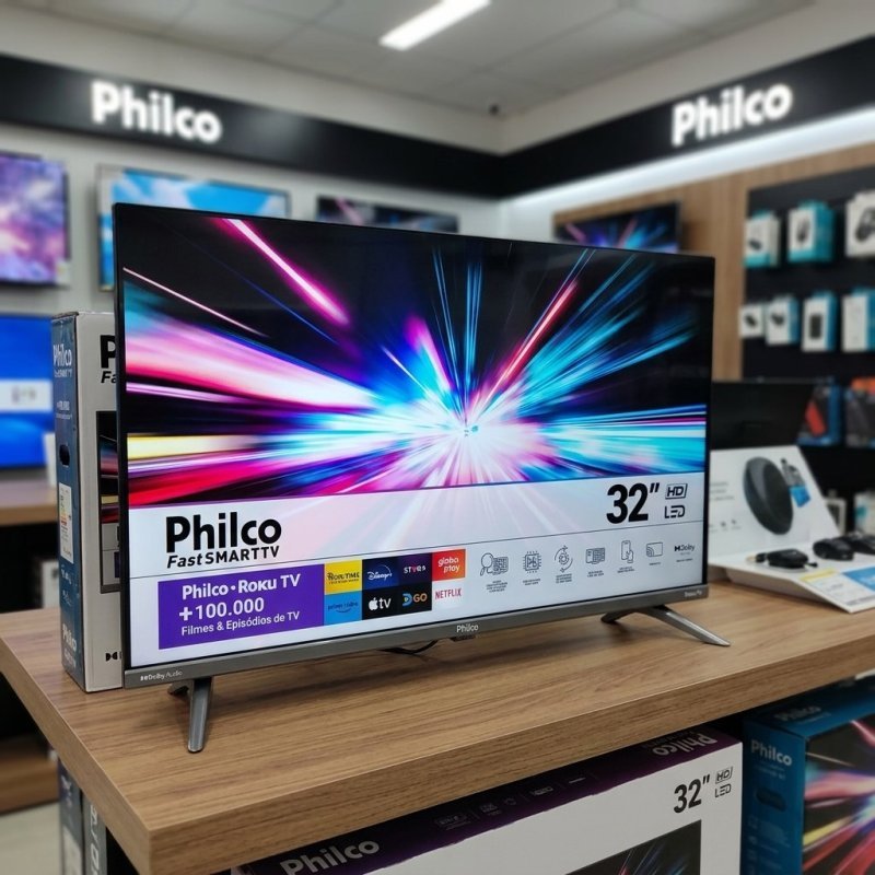 Smart TV 32 Philco P32VIK Roku LED Dolby Audio HDR Wi-Fi 110/220V