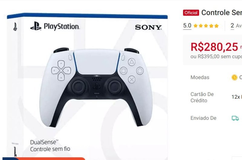 Controle Sem Fio Sony DualSense Para PlayStation 5 Branco