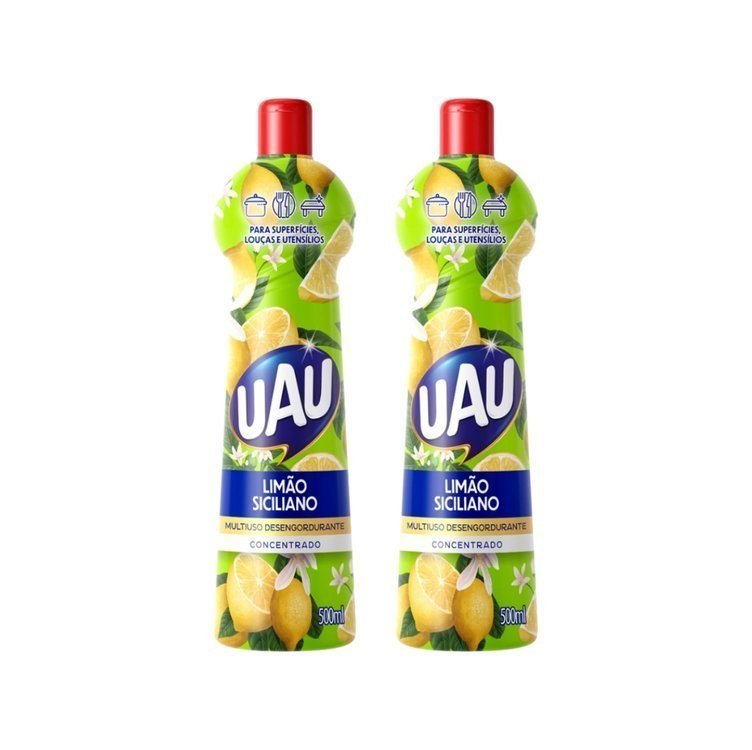 Kit 2un Multiuso 500ml Limão Siciliano Uau Superfícies e Utensílios