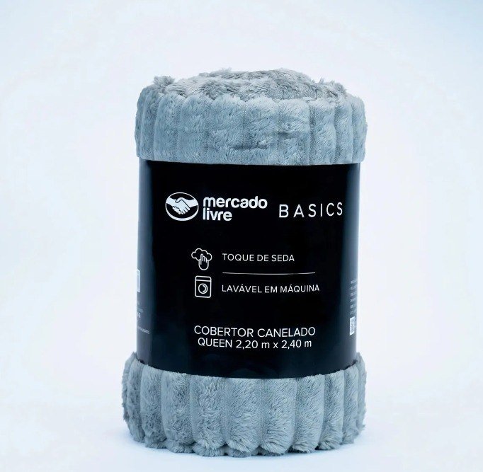 Cobertor de Microfibra Canelado Queen Bege Toque de Seda Mercado Livre Basics