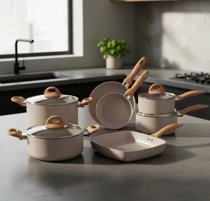 Jogo De Panelas 7 Ceramic Life Smart Plus Areia Brinox + Frete Grátis