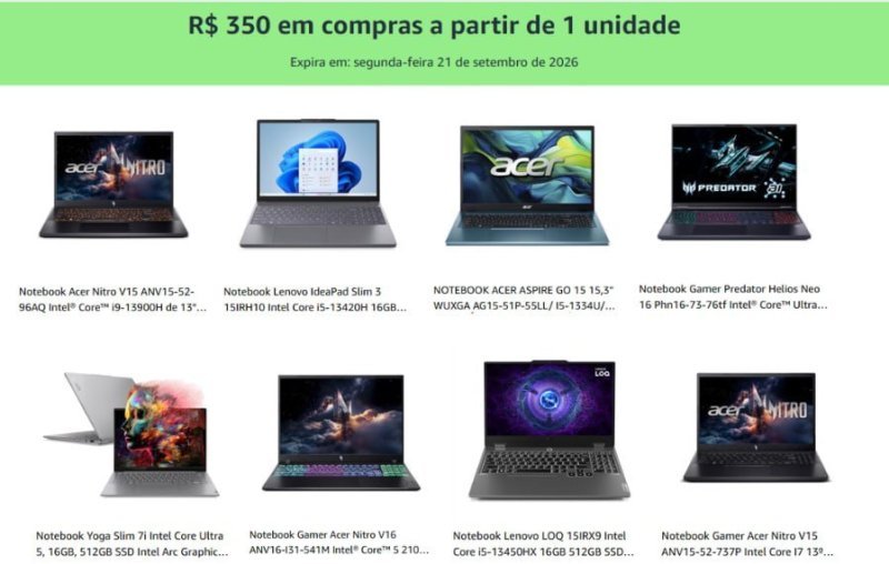 NOVO CUPOM DA AMAZON PARA NOTBOOKS