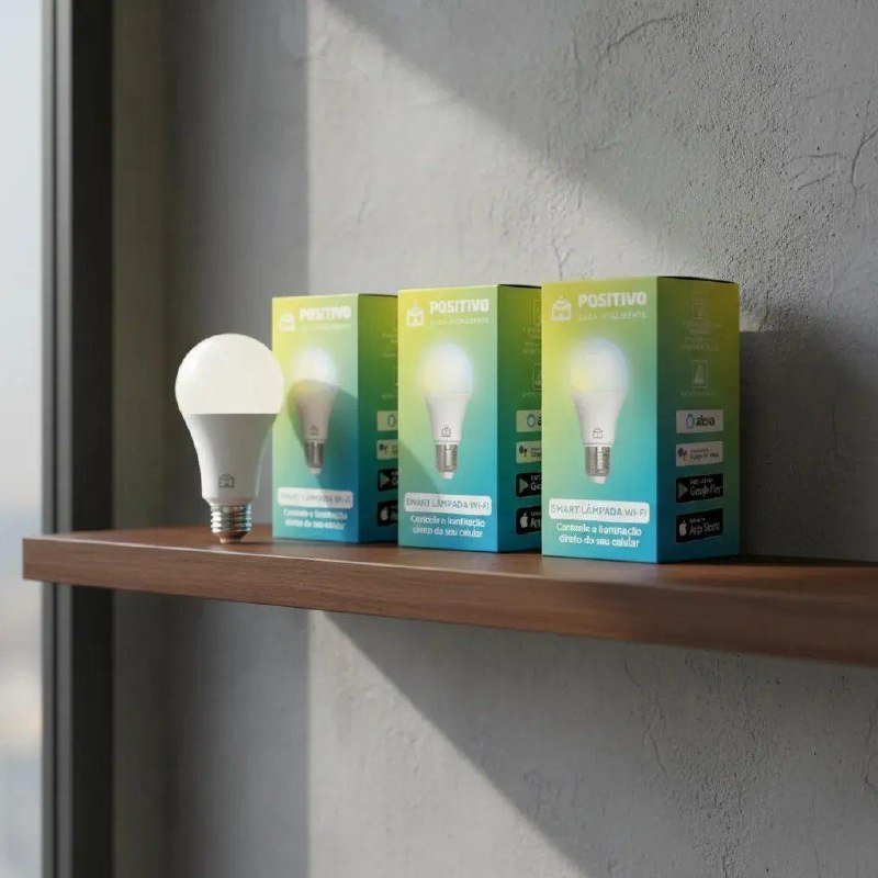 Kit 3 Lâmpadas Smart Wi-Fi Positivo Casa Inteligente 9W Bivolt