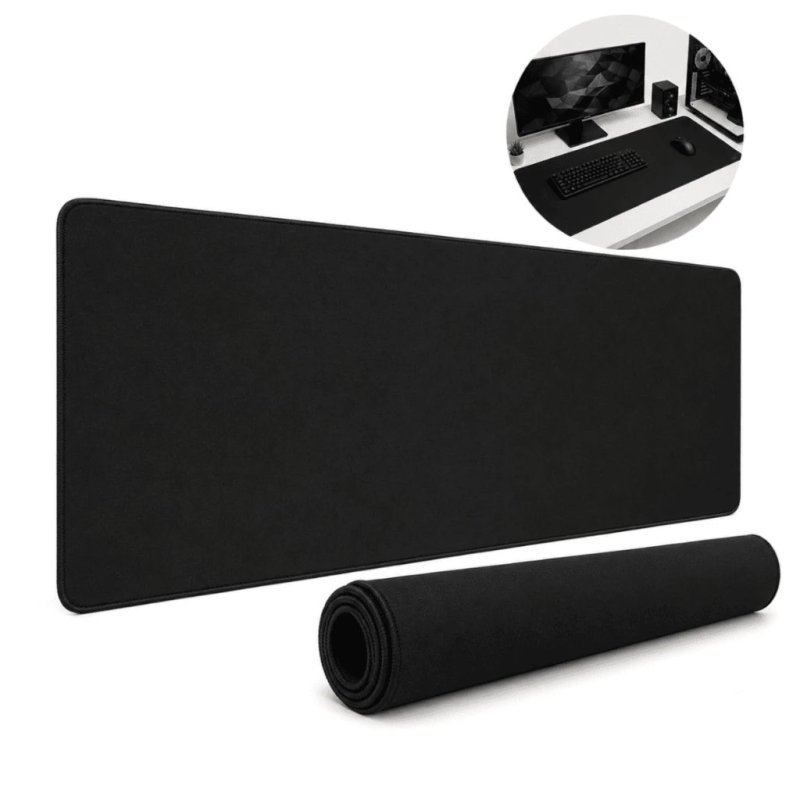 Mousepad Gamer Preto Sem Desenho Extra Grande 90 X 40 Cm