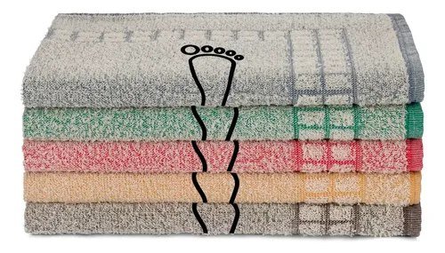 Kit 5 Tapetes Banheiro Algodão Toalhas BRK Felpudo Mali 45x70cm