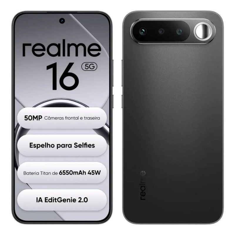 Celular realme 16 5G Smartphone 12+256GB Original Versão Global