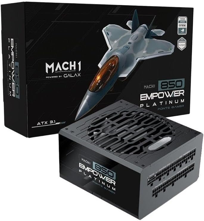 Fonte Mach1 Empower, 850w, 80 Plus Platinum, Modular, Pfc Ativo, Preto - 850empower