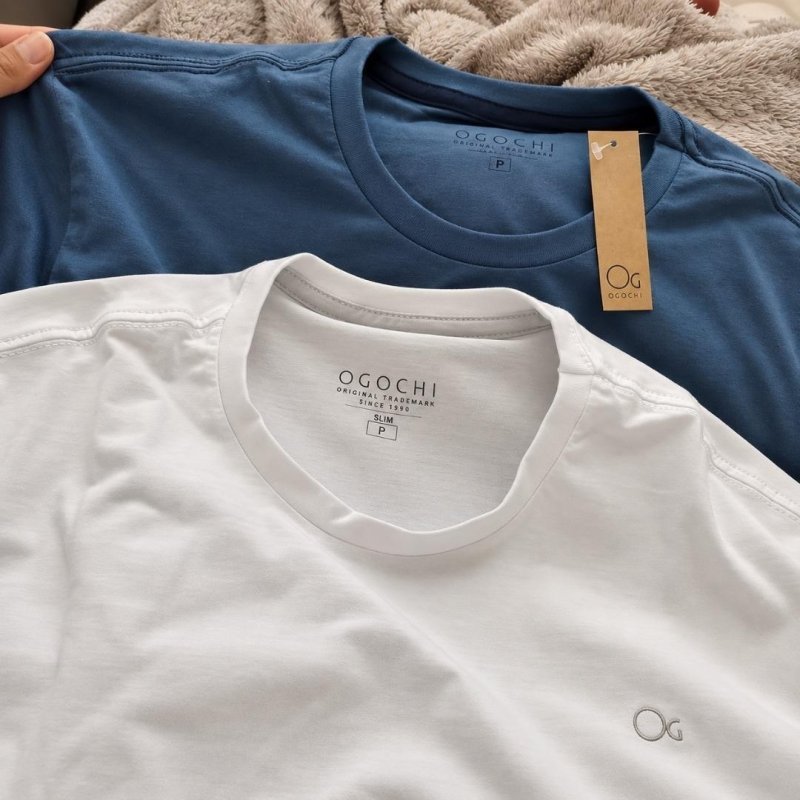 Camiseta Masculina Básica Slim Algodão - Várias Cores Ogochi