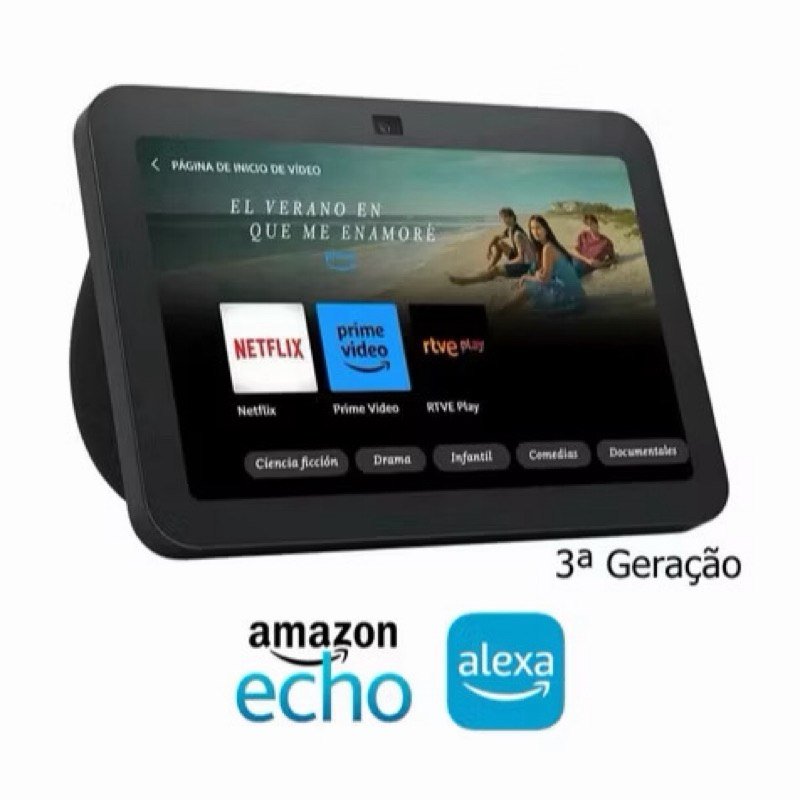 Echo Show 8 3ª Geração Alexa 8" 13mp Branca e Preta