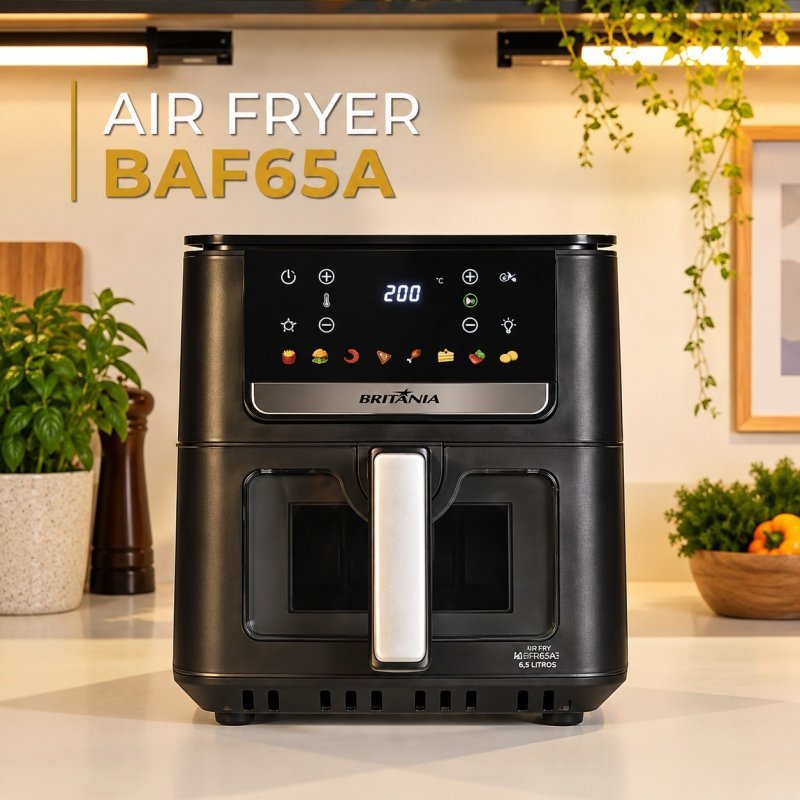 Air Fryer Britânia 6,5L 1700W 8 Funções Painel Digital Redstone BAF65A