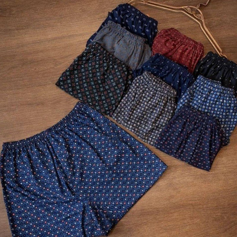 Kit 3 Samba Canção De Liganete Cueca Short Malha Fria Pijama (P ao XG)