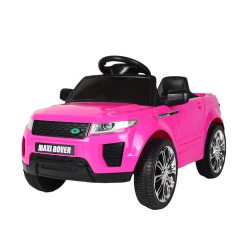 Mini Carro Elétrico Infantil Controle Remoto Frente/Ré Bateria 6V Bluetooth Maxi Rover Maxi Toys (Rosa)