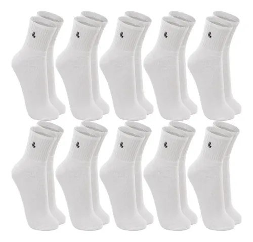 Kit 10 Pares Meia Lupo Original Masculina Cano Médio Algodão