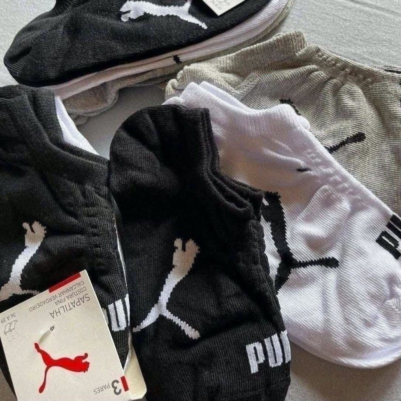 Kit 09 Pares de Meias Puma Sapatilha Cano Baixo