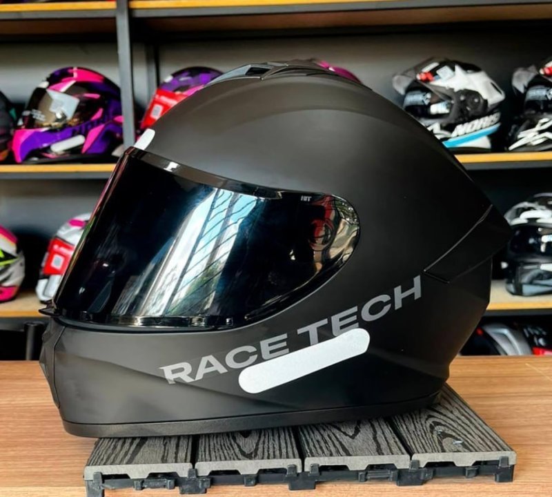 Capacete Race Tech Hit Monocolor Preto Fosco Tamanho 56