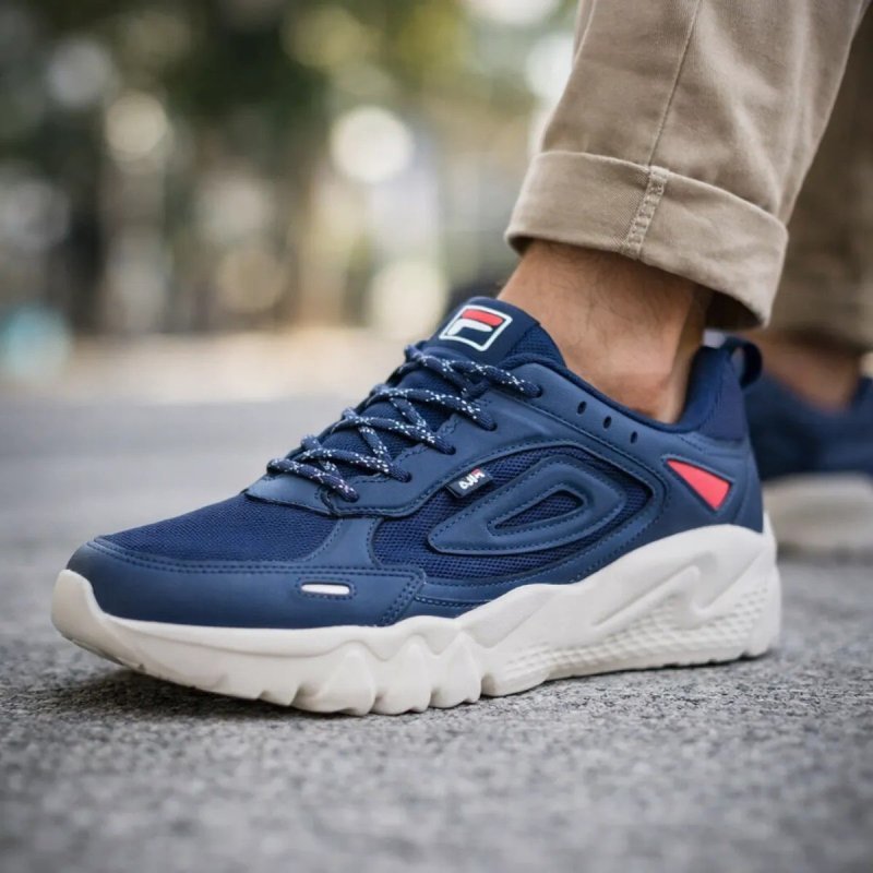 Tênis Masculino Fila Venture Tracer Lite Casual Original Marinho/vermelho Geométrico (38 a 42)