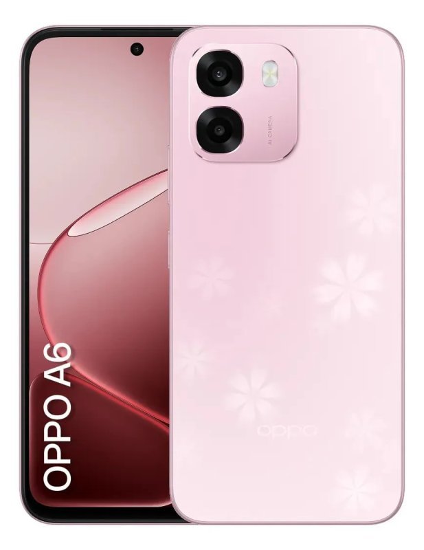 Smartphone OPPO A6 256GB 6GB RAM + 12GB RAM Virtual - Bateria 7000 mAh - Câmera AI 50MP - NFC - IP69 - Rosa Sakura