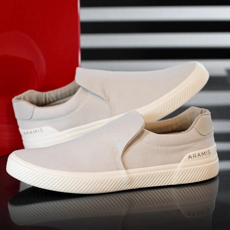 Tênis Masculino Casual Aramis Daily Slip Confortável Moderno Bege