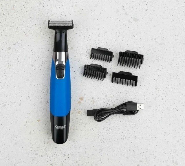 Kemei Barbeador Eletrico 1910 Removedor Pelos Intimo Mas Fem Azul + Frete Grátis