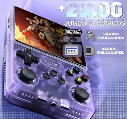 Console Portátil R36HD + de 15.000 Jogos - 64GB - Linux - Tela IPS 3,5" - Pronta Entrega