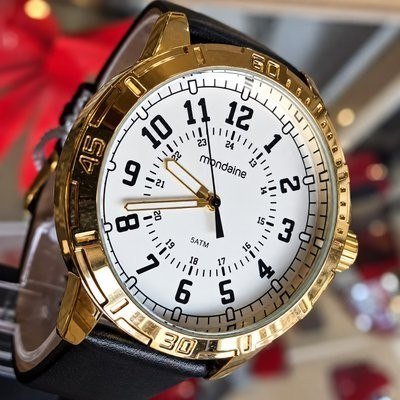 Relógio Mondaine Masculino Analógico Pulseira Couro Preto