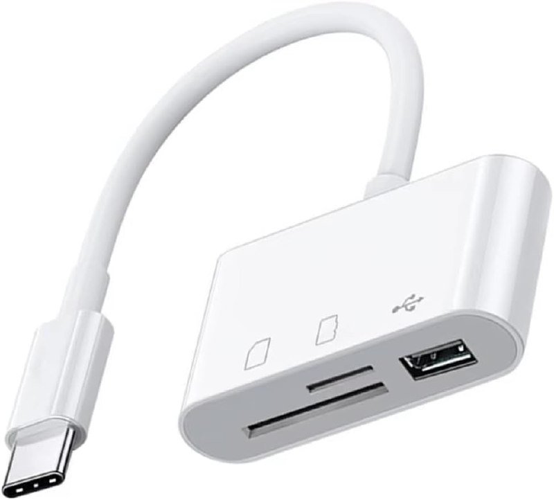 Adaptador USB Tipo C 3 em 1 para Leitor de Cartão SD TF Micro SD e Porta USB 3.0