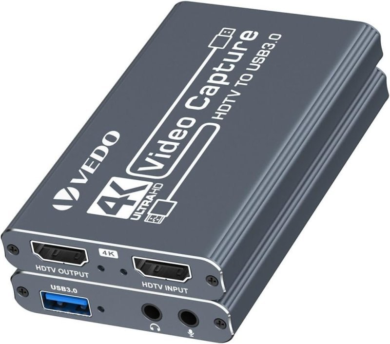 Placa de captura de vídeo 4K, dispositivo de captura HDTV para USB 3.0