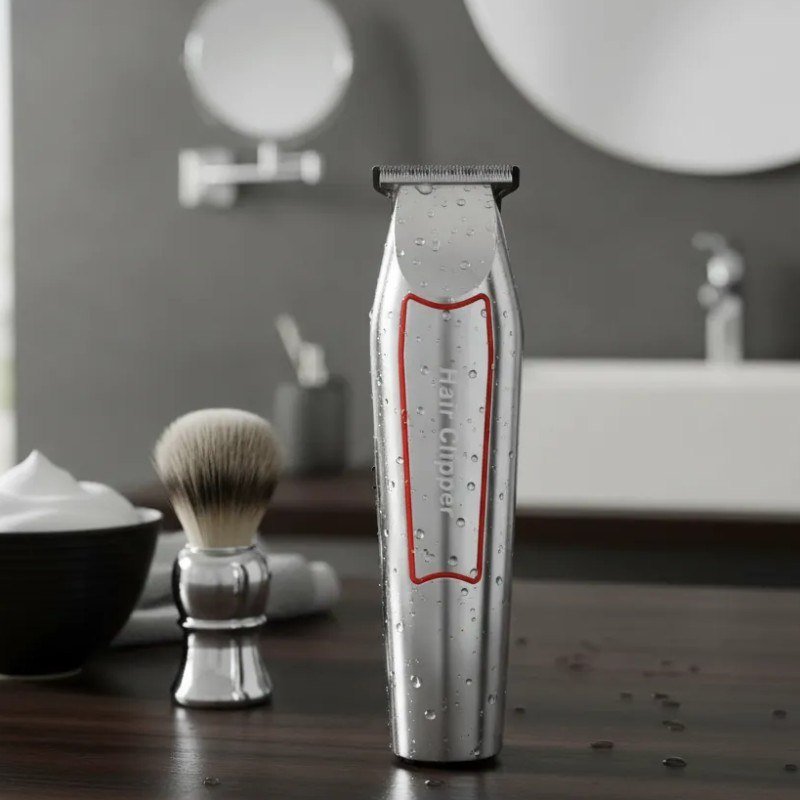 Máquina Cortar Cabelo Aparar Barba Kemei Km-032 Acabamento Prateado 127/220v