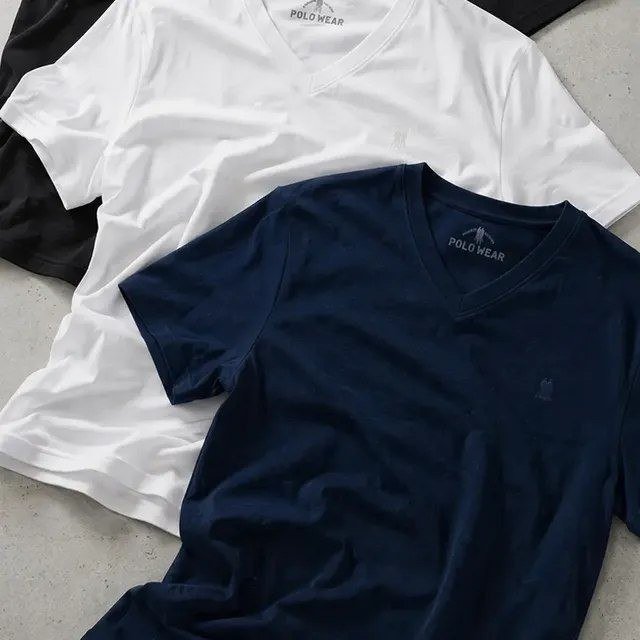 Kit 3 Camisetas Gola V Masculinas Polo Wear Sortido