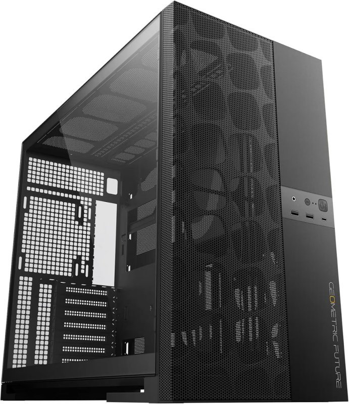 Gabinete Gamer Geometric Future Model 5 Vent Preto Sem Fans GEO-M5V-B