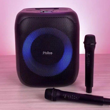 Caixa de Som Amplificada Philco Extreme Bluetooth 5.3 480W 2 Microfones TWS Flash Light Bateria Recarregável PCX4801