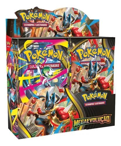 Box de Cartas Pokémon Mega Evolução TCG com 36 Boosters em Português