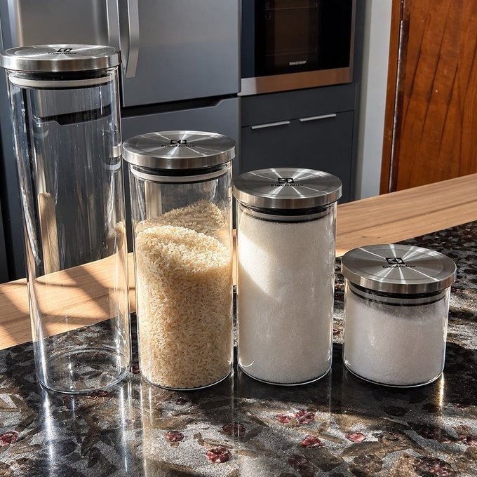 Kit com 4 Potes De Vidro Electrolux