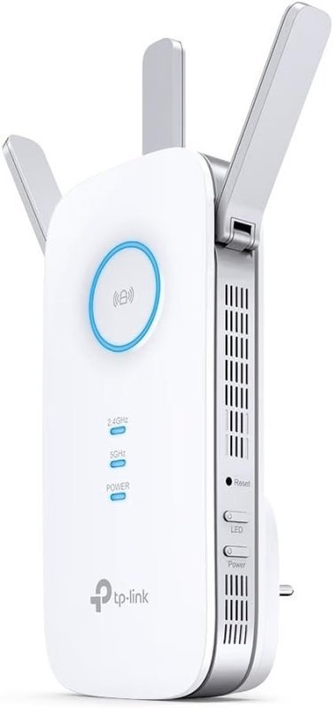 TP-Link RE450 Extensor de Rango de Repetidor WiFi de Banda Dual Universal, 3 Antenas Externas