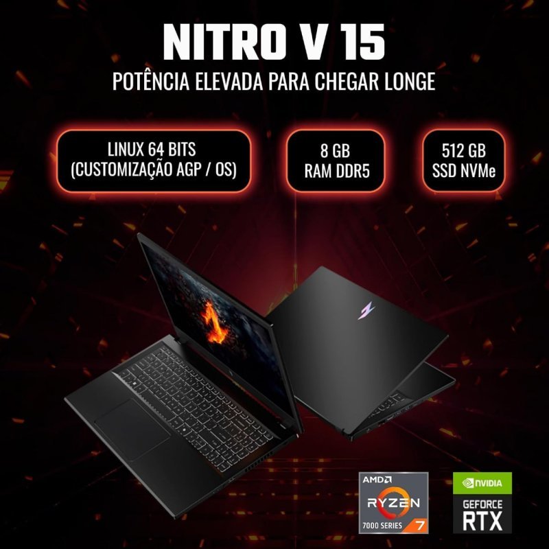 Acer Nitro V15 - 512GB 8GB RAM - Ryzen 7 7735HS RTX 4050
